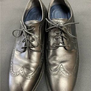 Cole Haan Men's Black Leather Brogue Derby Oxfords